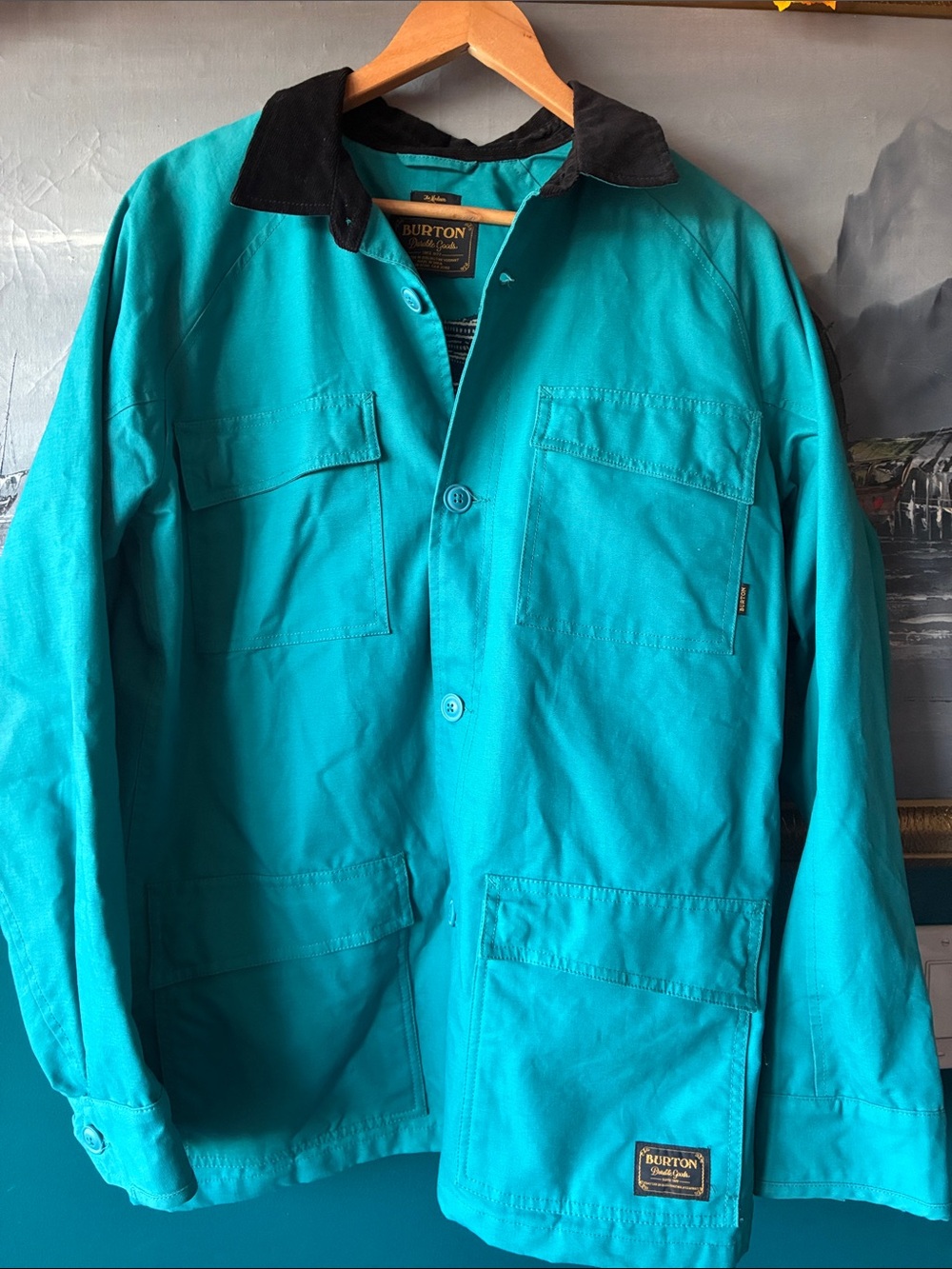 Burton Durable Goods Teal Chore Coat Utility Workwear Jacket Men’s M Unisex